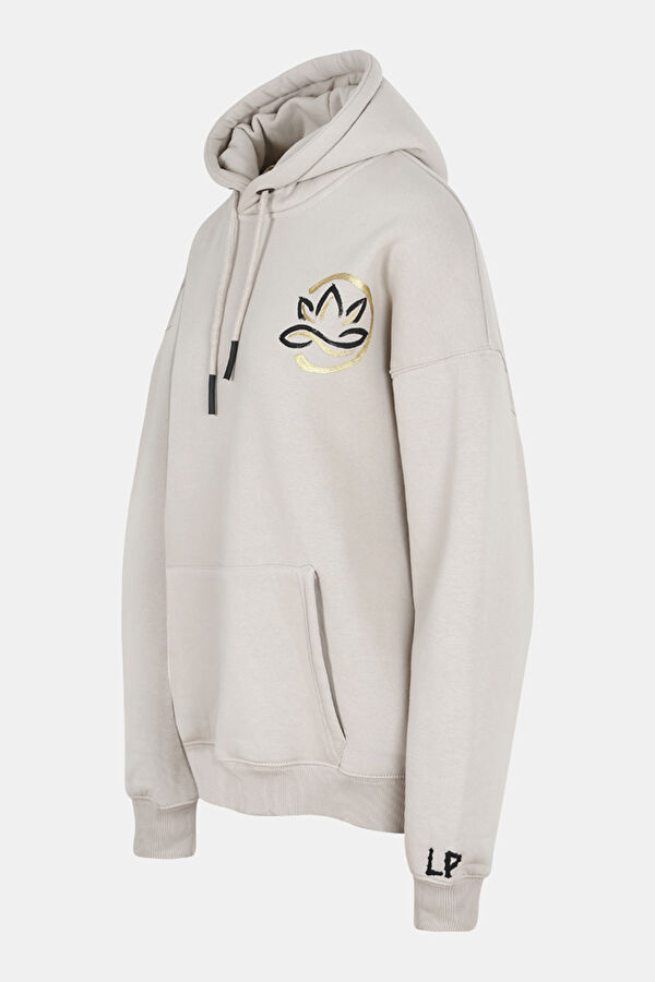 Yoogie Beige Hooded Women's Sweatshirt 4