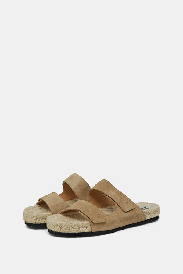 Touch Strap Nordic Beige Men's Suede Slippers 2