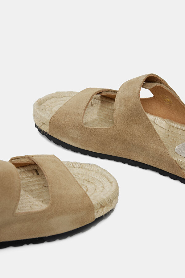 Touch Strap Nordic Beige Men's Suede Slippers 4