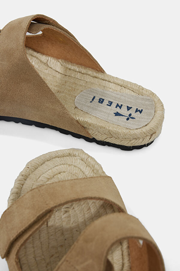 Touch Strap Nordic Beige Men's Suede Slippers 5