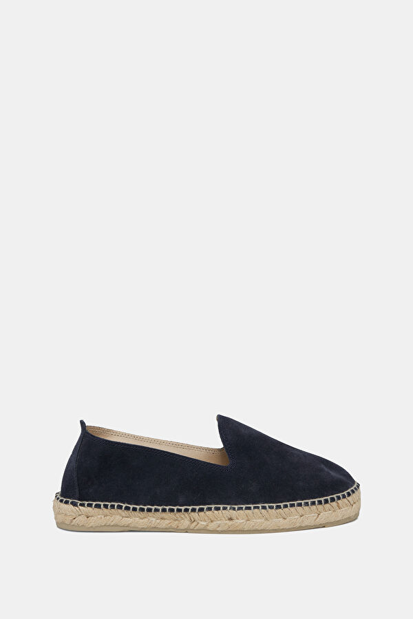 Flat Espadrilles Navy Blue Men's Suede Shoes