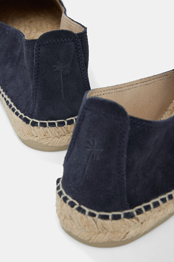 Flat Espadrilles Navy Blue Men's Suede Shoes 5