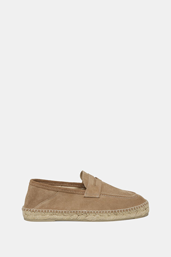 Loafers Espadrilles Beige Men's Suede Shoes