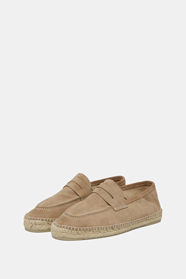 Loafers Espadrilles Beige Men's Suede Shoes 2