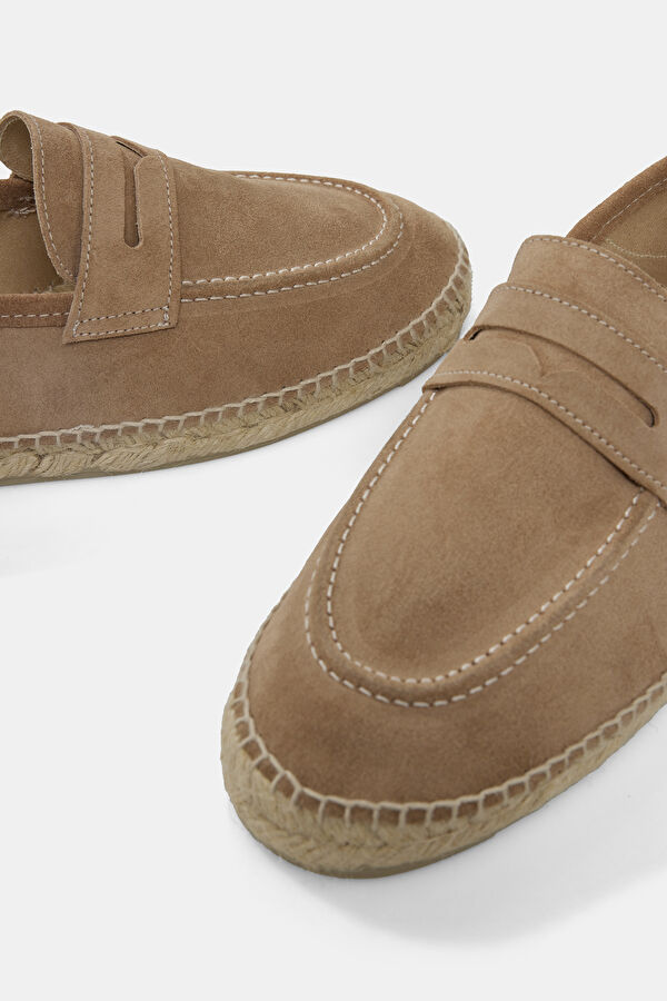 Loafers Espadrilles Beige Men's Suede Shoes 4