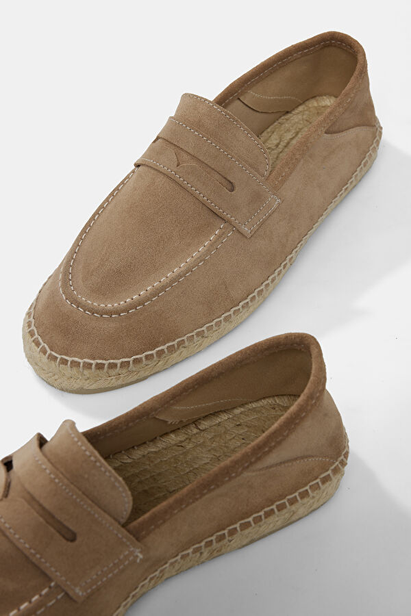 Loafers Espadrilles Beige Men's Suede Shoes 5