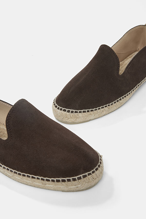 Flat Espadrilles Coffee Men's Suede Shoes 4
