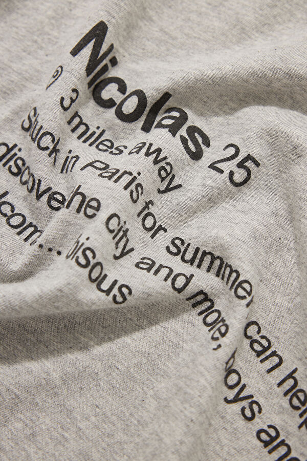 Relax Pattern Light Gray Printed T-Shirt 4
