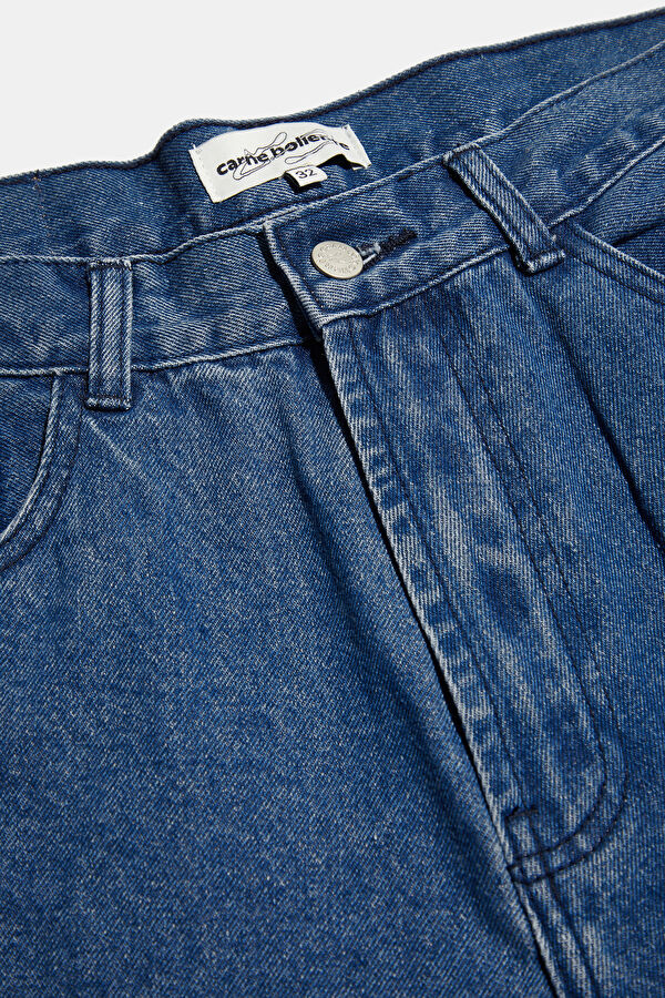 Oversize İndigo Bol Paça Jean Erkek Pantolon 3