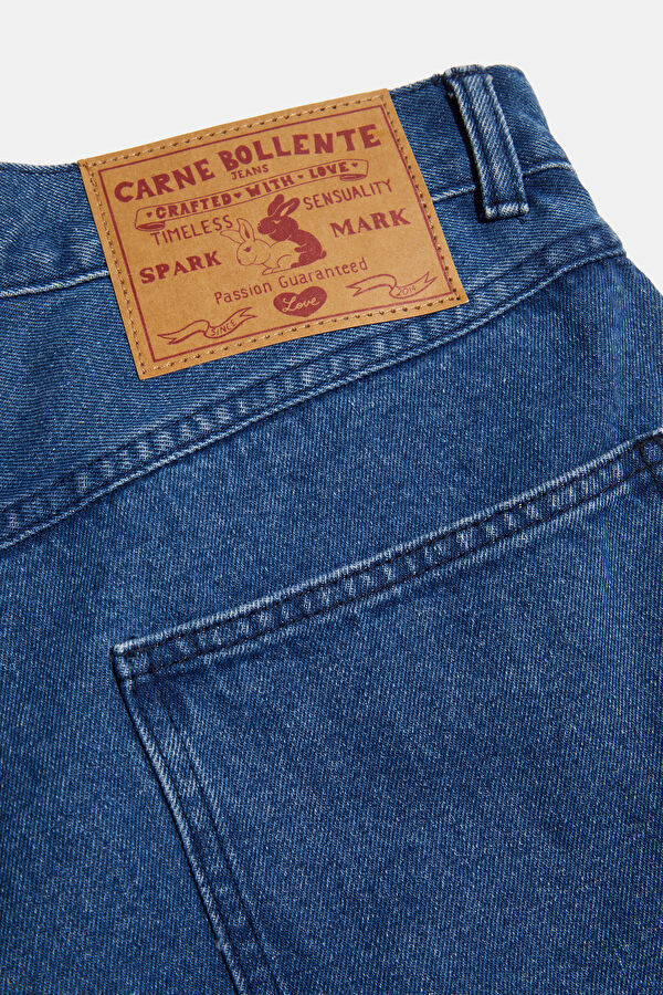 Oversize İndigo Bol Paça Jean Erkek Pantolon 5