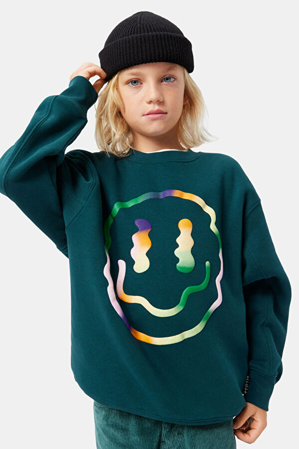 Dark Green Hooded Kids Sweatshirt 4
