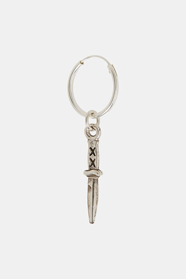 Bowies Knife Silver Earrings