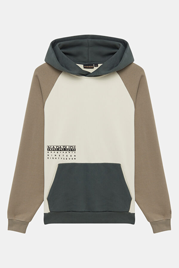 Çok Renkli Relax Kalıp Kapüşonlu Erkek Sweatshirt