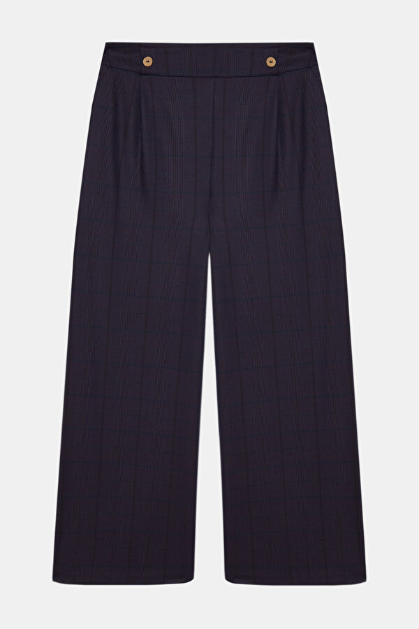 Navy Blue Wide Leg Women's Trousers