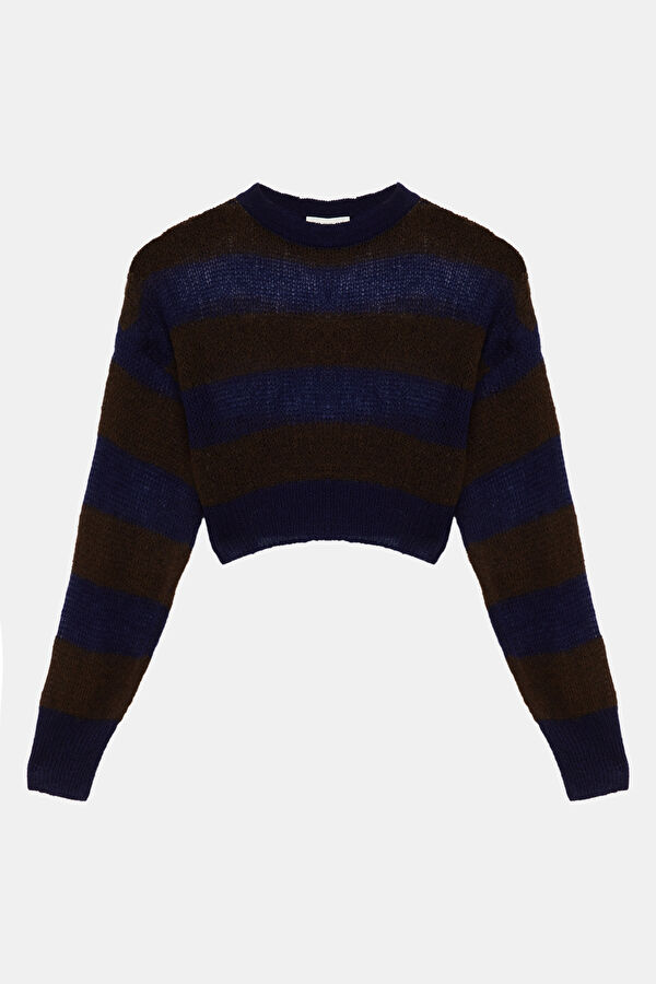 Colorful Striped Pattern Knitted Women's Sweater