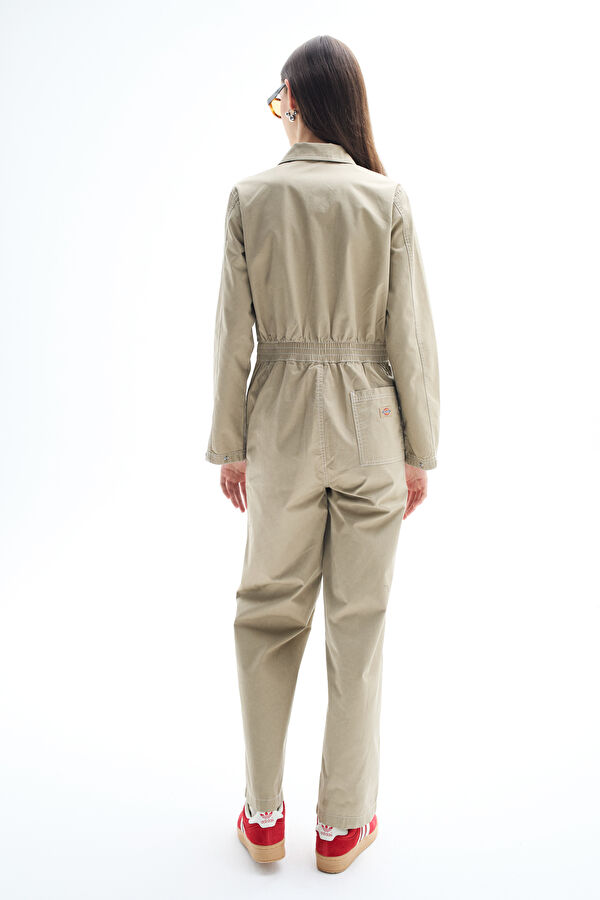 Beige Denim Women's Jumpsuit 2