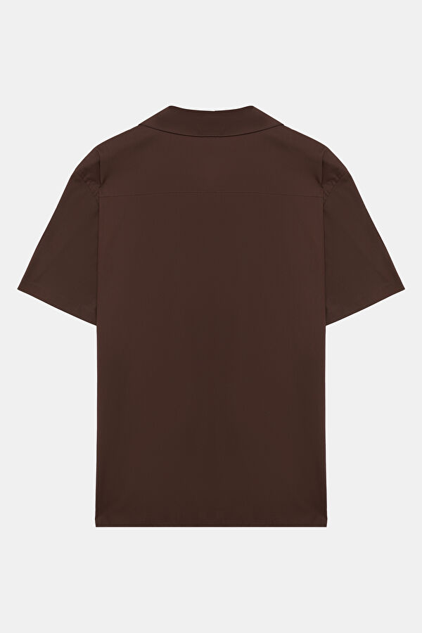 Gergedanlı Organik Unisex Kısa Kollu Erkek Gömlek 6