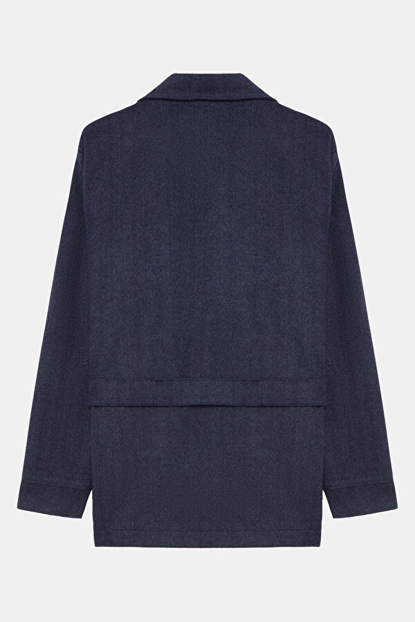Navy Blue Buttoned Men's Jacket 2
