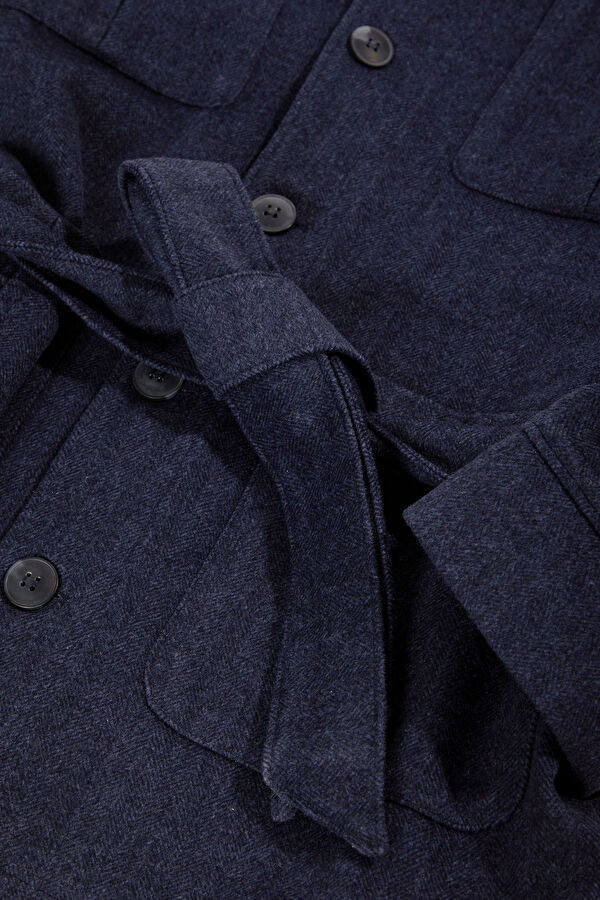 Navy Blue Buttoned Men's Jacket 4