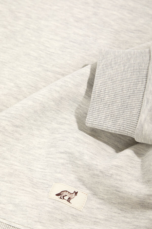 Gri Relax Kalıp Bisiklet Yaka Sweatshirt 4