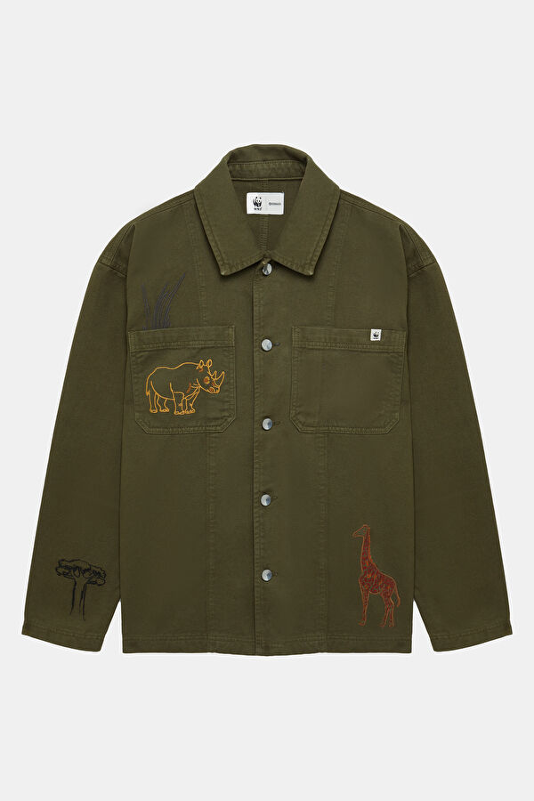 Giraffe Design Organic Unisex Men's Jacket 6