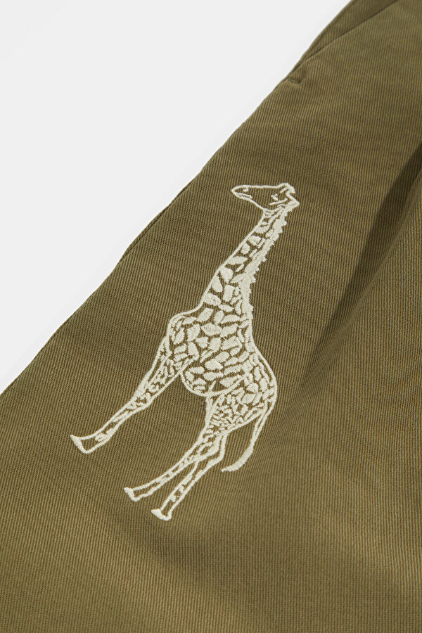 Giraffe Pattern Organic Straight Unisex Men's Pants 6