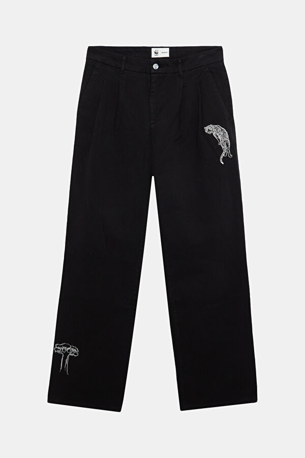 Tiger Pattern Organic Straight Unisex Men's Pants 4