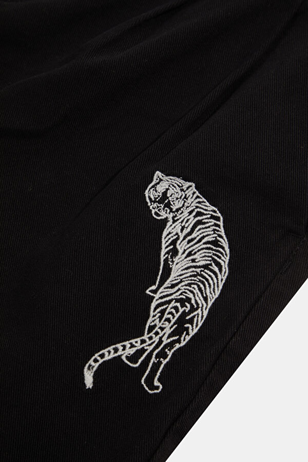 Tiger Pattern Organic Straight Unisex Men's Pants 7