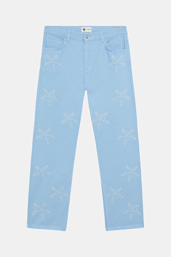 Starfish Pattern Organic Straight Unisex Men's Pants 4