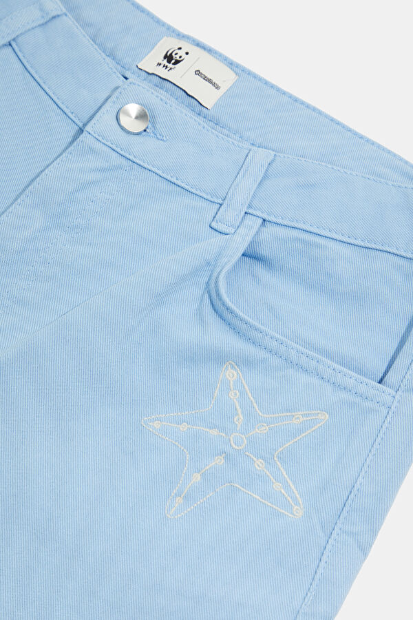 Starfish Pattern Organic Straight Unisex Men's Pants 6