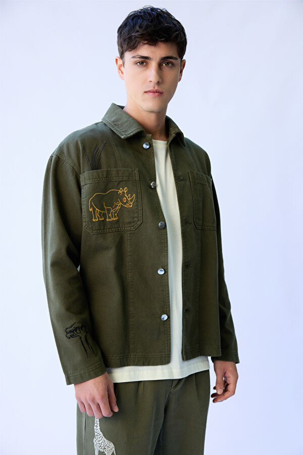 Giraffe Design Organic Unisex Men's Jacket