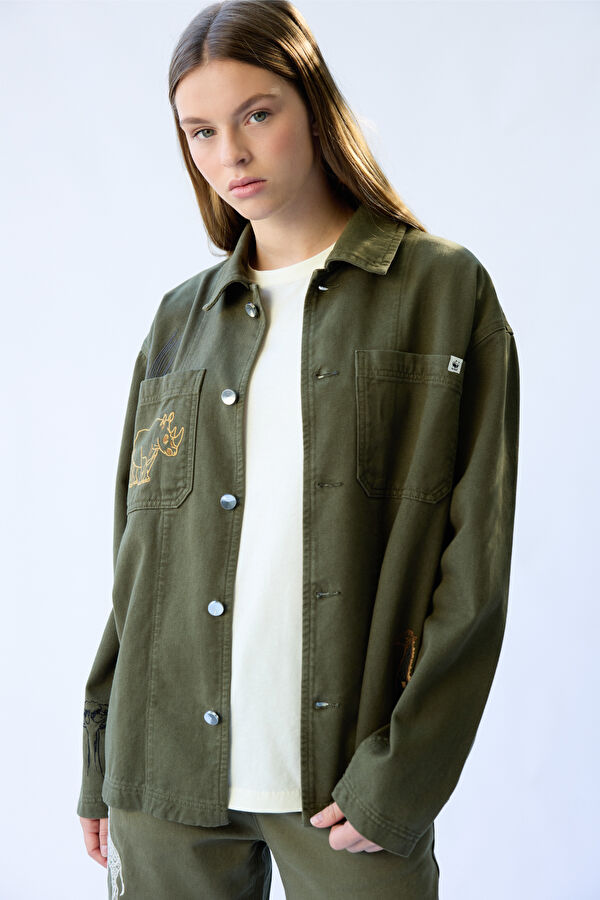 Giraffe Design Organic Unisex Men's Jacket 3
