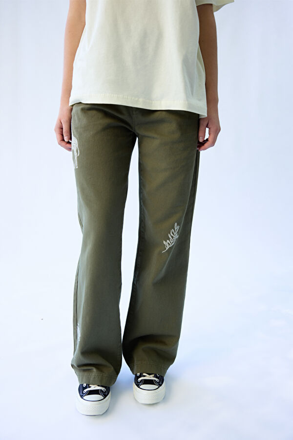 Giraffe Pattern Organic Straight Unisex Men's Pants 2