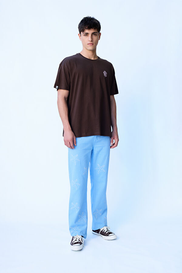 Starfish Pattern Organic Straight Unisex Men's Pants 3