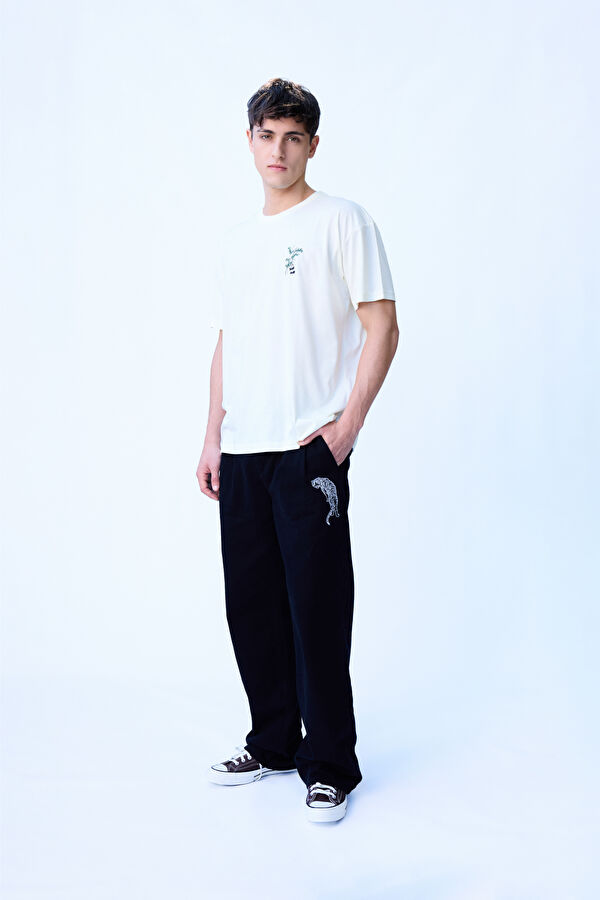 Tiger Pattern Organic Straight Unisex Men's Pants