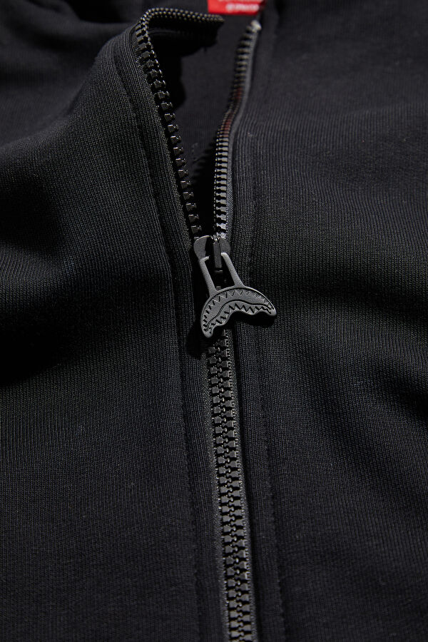 Black Relax Fit Hooded Men's Sweatshirt 3