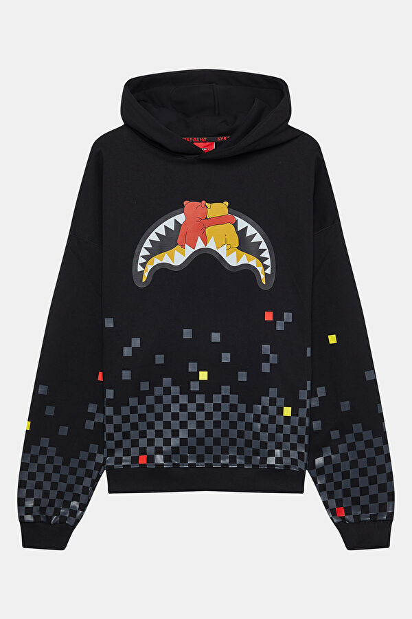 Black Relax Fit Hooded Men's Sweatshirt