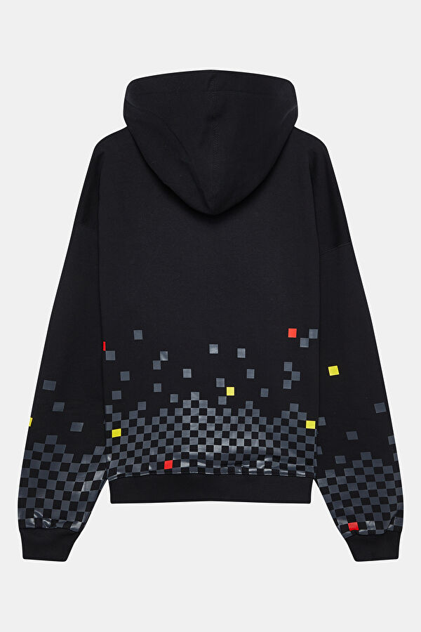 Black Relax Fit Hooded Men's Sweatshirt 2