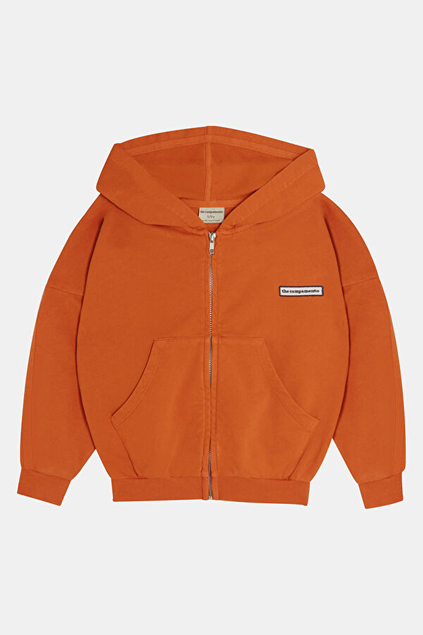 Turuncu Kapuşonlu Çocuk Sweatshirt