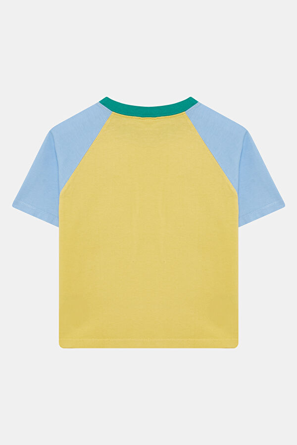 Sarı O Yaka Baskılı Çocuk T-Shirt 2