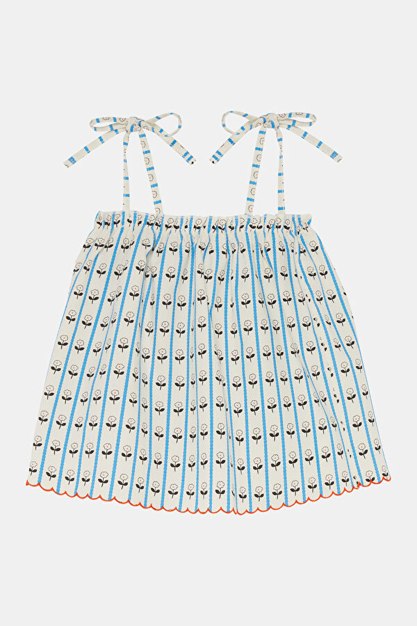 Blue Strappy Kids' Blouse