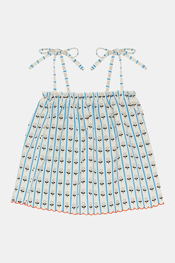 Blue Strappy Kids' Blouse 2