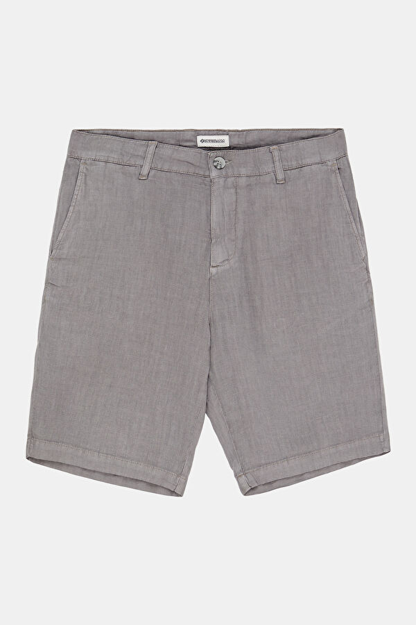 Grey Linen Men's Shorts 5