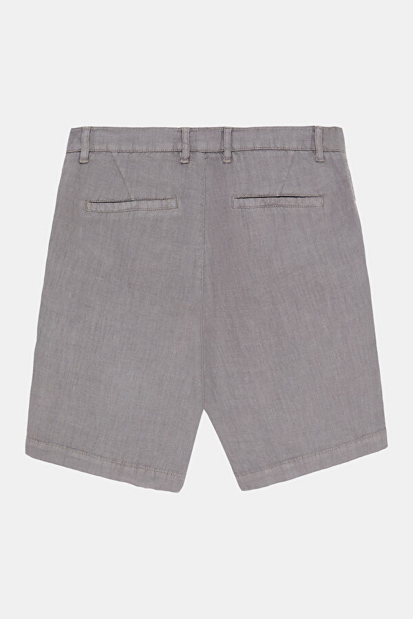 Grey Linen Men's Shorts 6