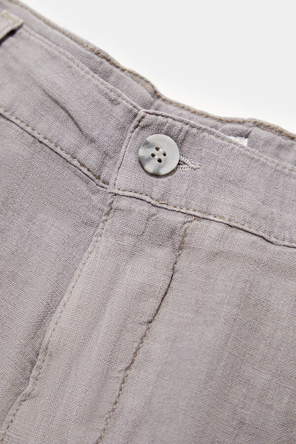 Grey Linen Men's Shorts 7