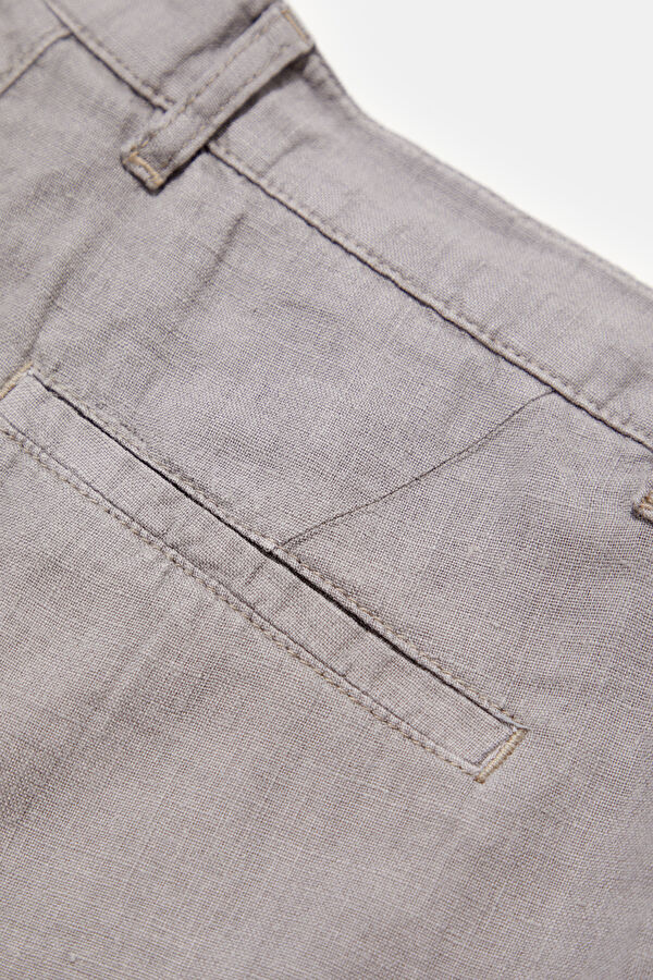 Grey Linen Men's Shorts 8