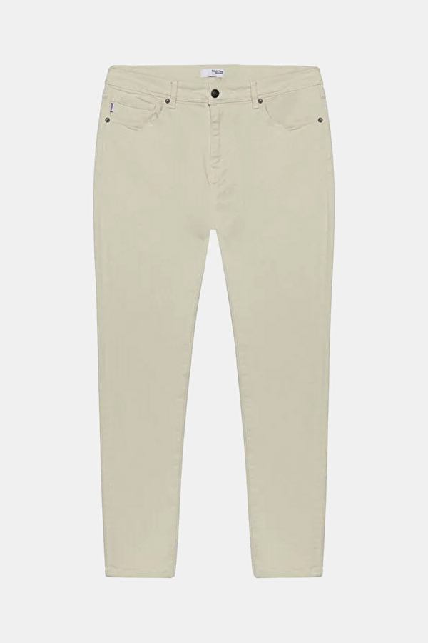Off-white straight-leg denim jeans for men.