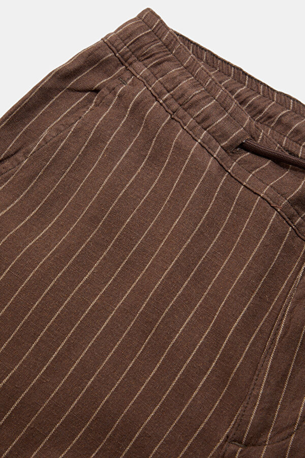 Coffee Brown Straight Leg Viscose Men's Trousers 5