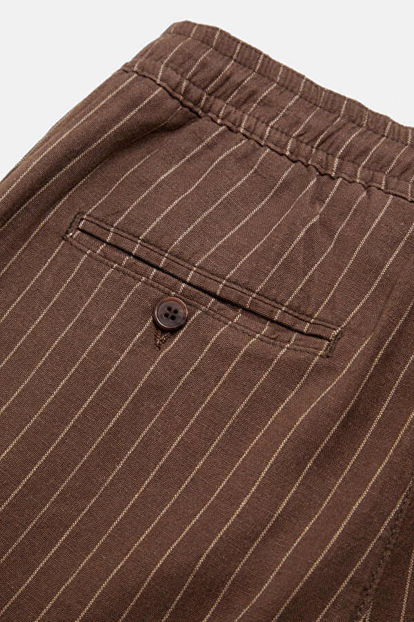 Coffee Brown Straight Leg Viscose Men's Trousers 6