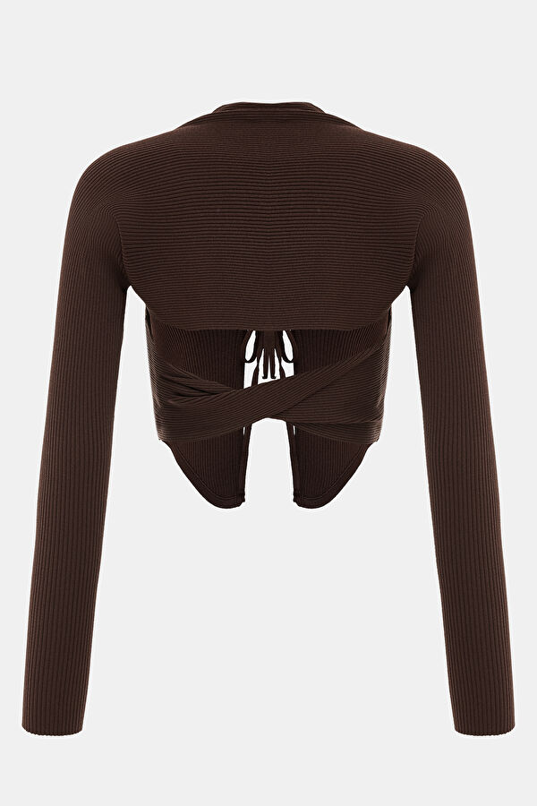 Coffee Long-Sleeved Women's Blouse 2